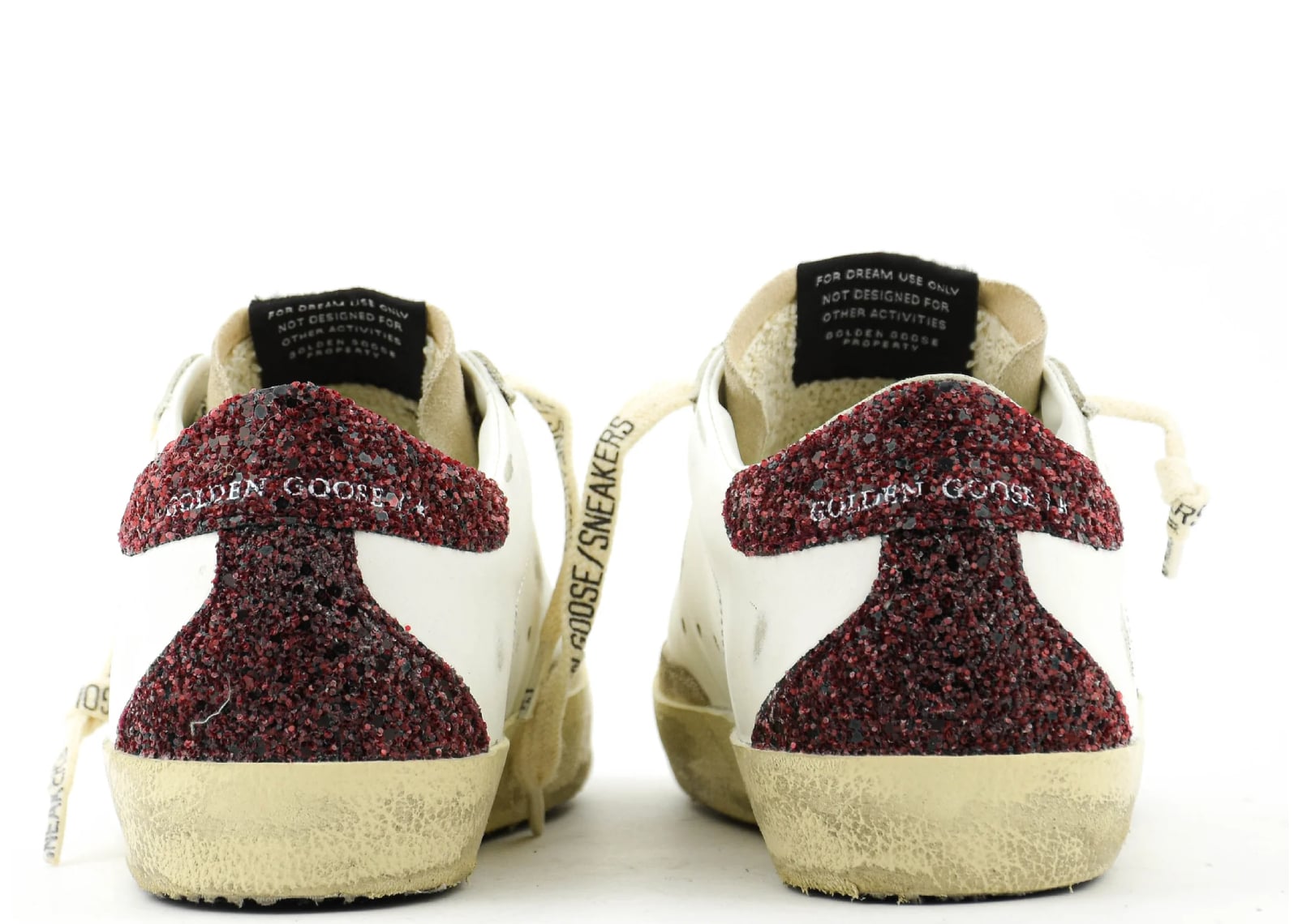GOLDEN GOOSE SUPER-STAR BORDEAUX SILVER GLITTER (W)