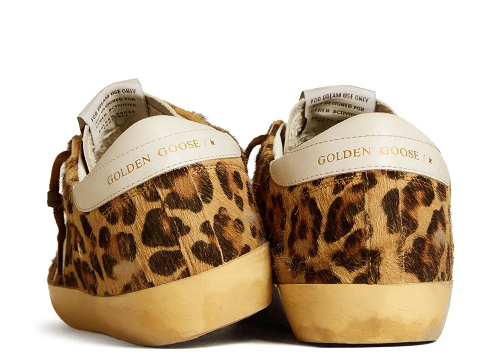 GOLDEN GOOSE SUPER-STAR LEOPARD PONY SKIN MILK WHITE STAR HEEL (W)