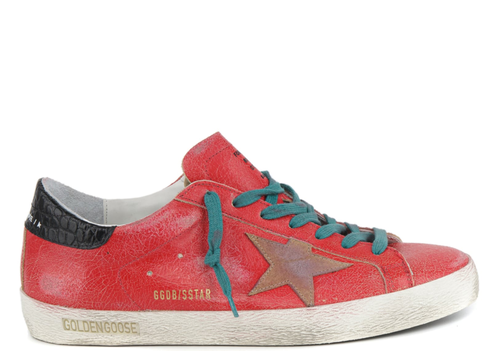 GOLDEN GOOSE SUPER-STAR RED CRACK UPPER