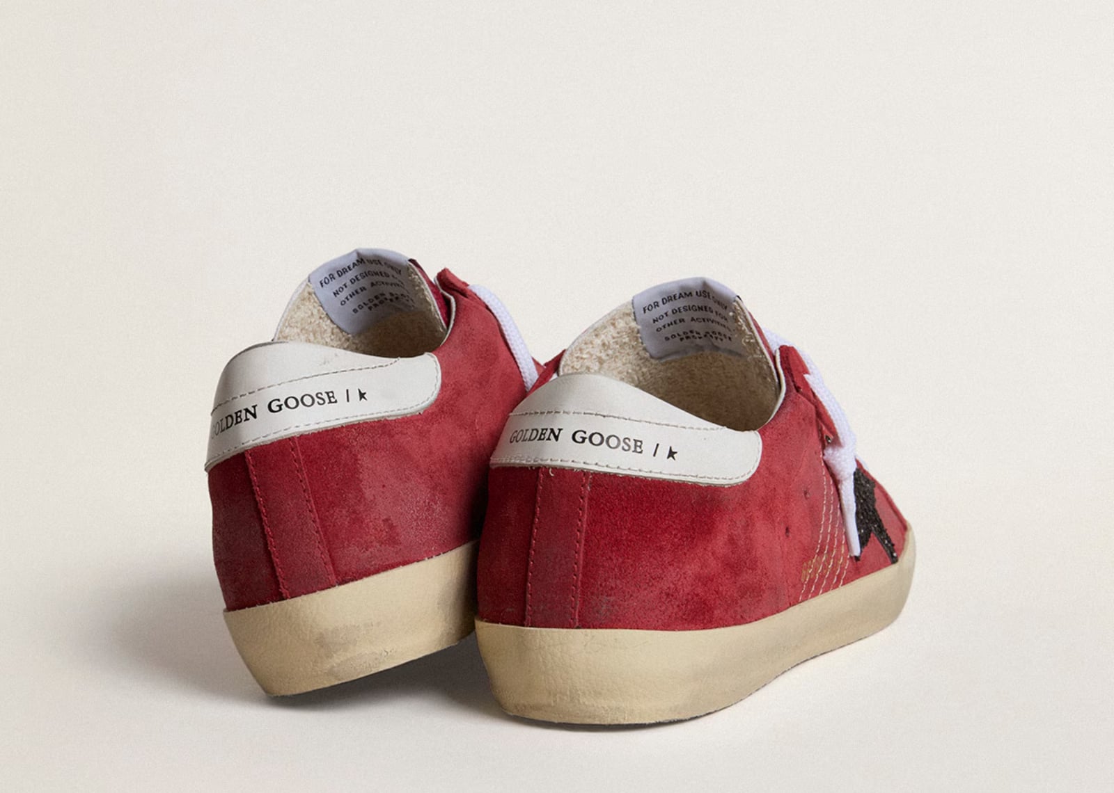 GOLDEN GOOSE SUPER STAR RED SUEDE WITH GLITTER STAR (W)