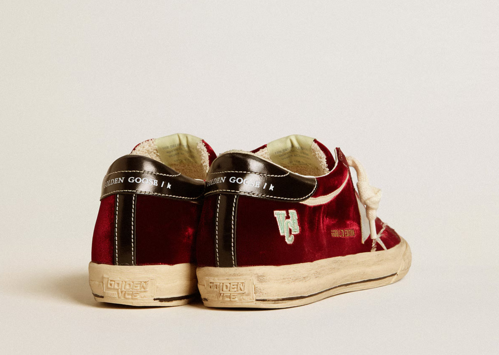 GOLDEN GOOSE SUPER-STAR RUBY VELVET SILVER BLACK METALLIC LEATHER (W)