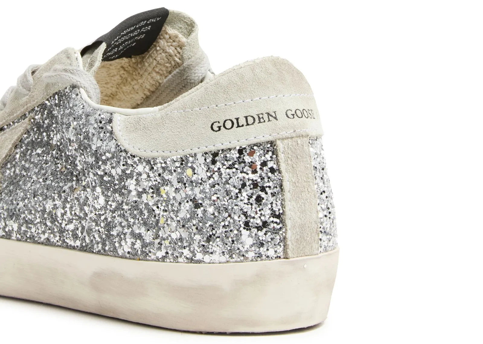 GOLDEN GOOSE SUPER-STAR SILVER GLITTER ICE GRAY (W)