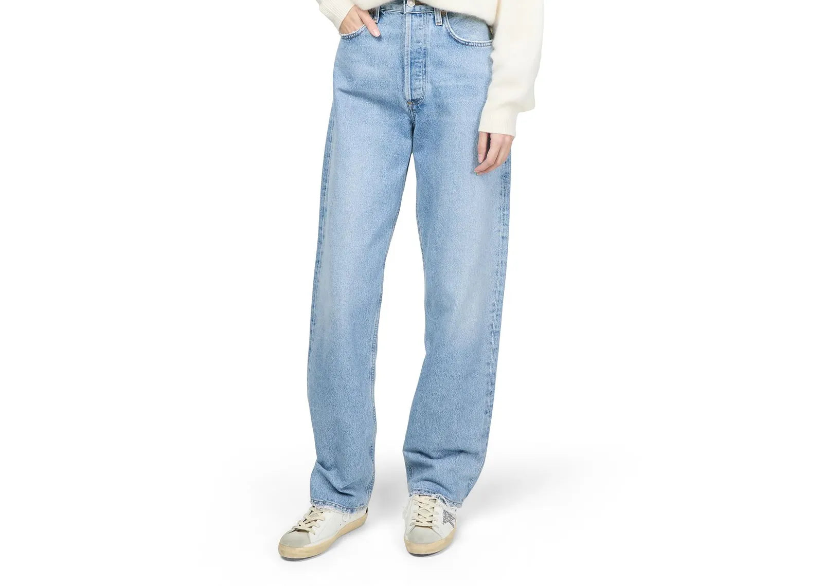 GOLDEN GOOSE SUPER-STAR SILVER STAR BROWN GLITTER HEEL (W)