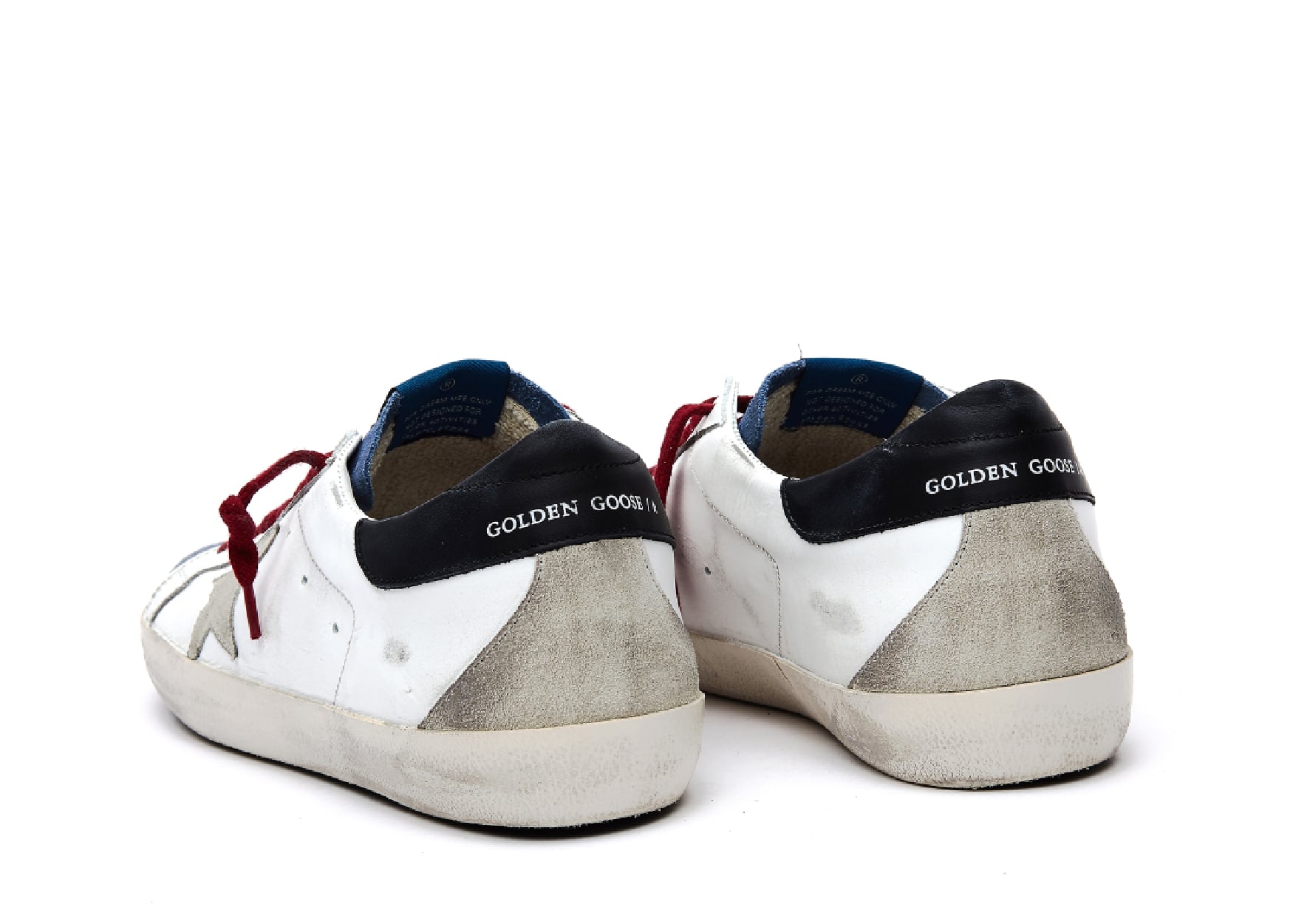 GOLDEN GOOSE SUPER-STAR WHITE BLUE RED