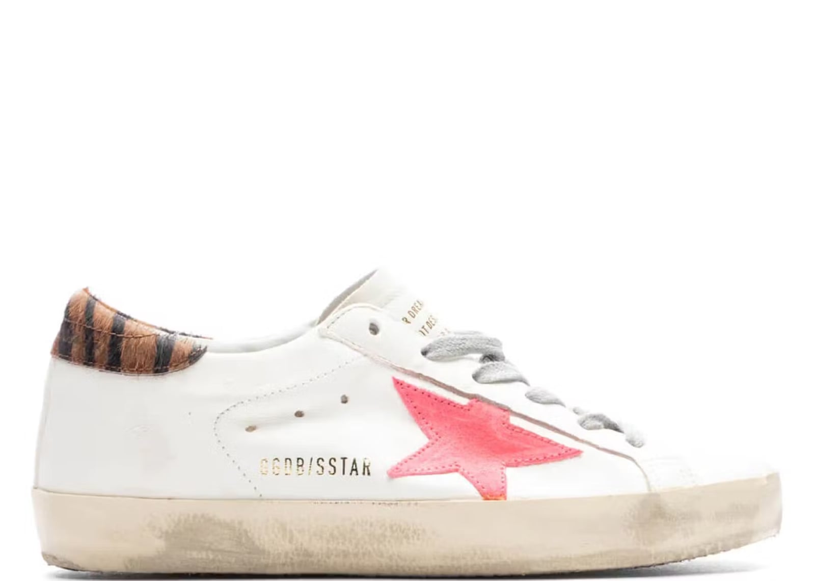 GOLDEN GOOSE SUPER-STAR WHITE FLUORESCENT RED ZEBRA (W)