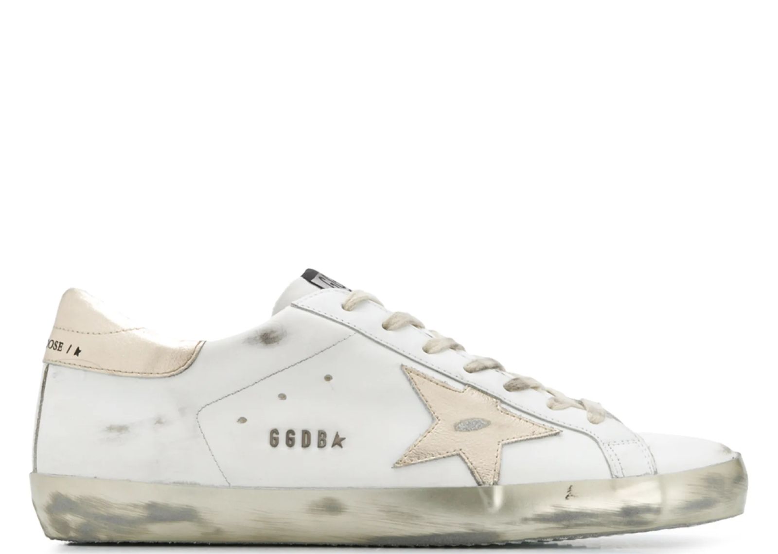GOLDEN GOOSE SUPER-STAR WHITE GOLD SPARKLE