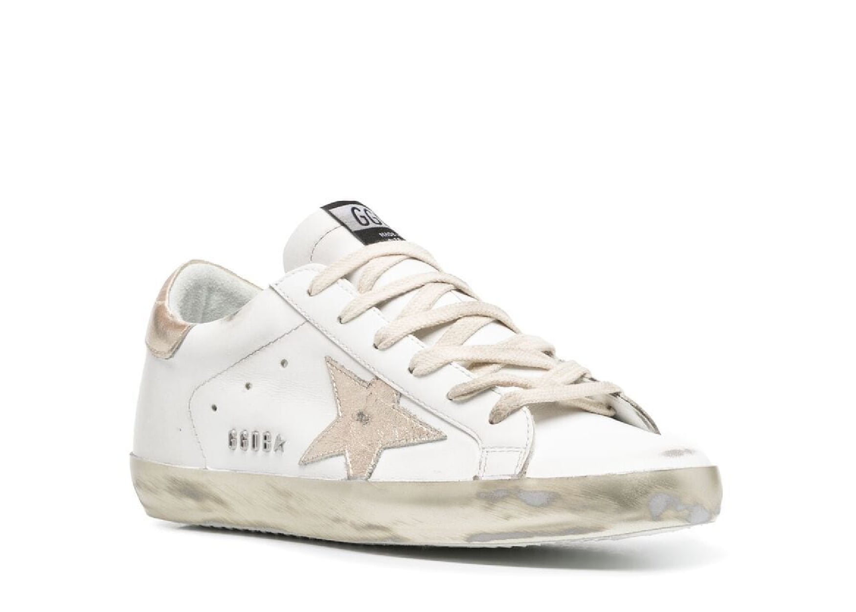 GOLDEN GOOSE SUPER-STAR WHITE GOLD SPARKLE (W)