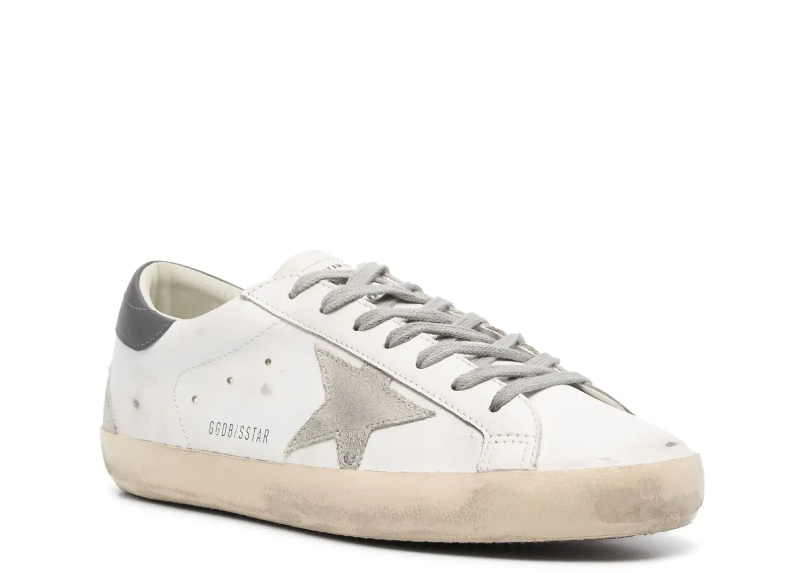 GOLDEN GOOSE SUPER-STAR WHITE GRAY DISTRESSED