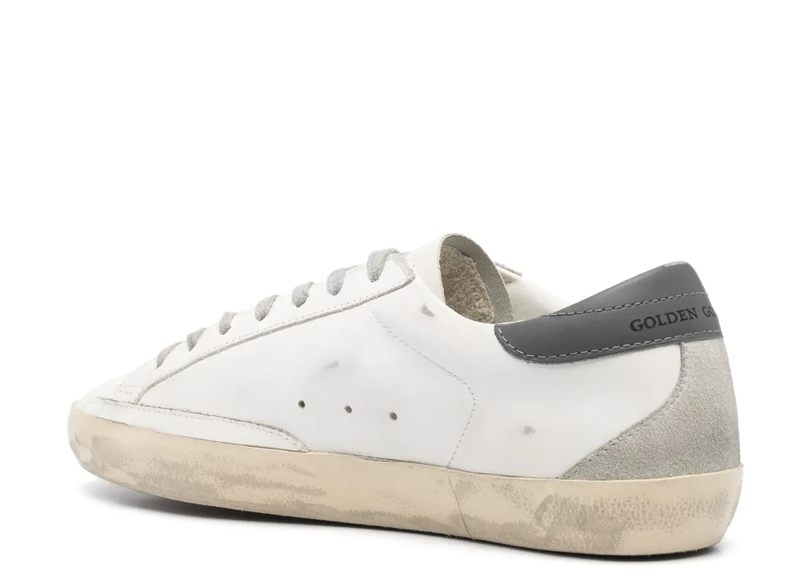 GOLDEN GOOSE SUPER-STAR WHITE GRAY DISTRESSED
