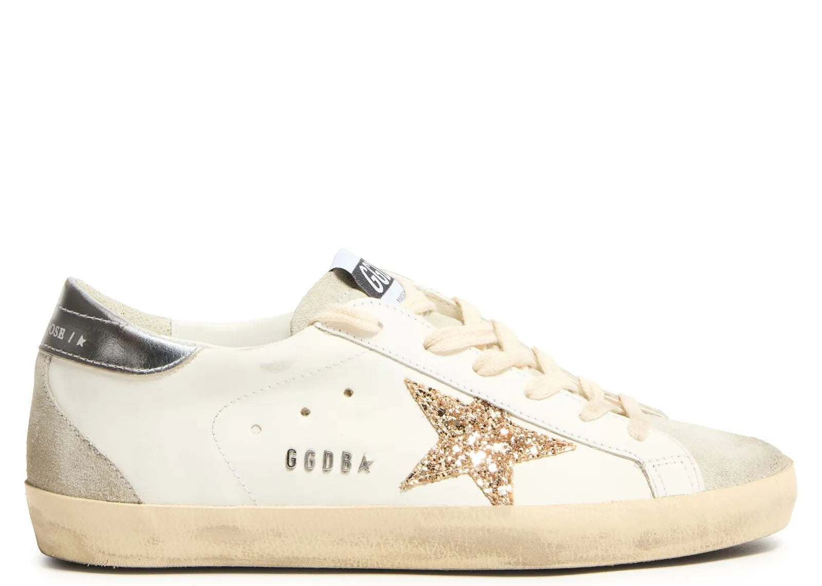 GOLDEN GOOSE SUPER-STAR WHITE ICE GRAY GOLD GLITTER (W)