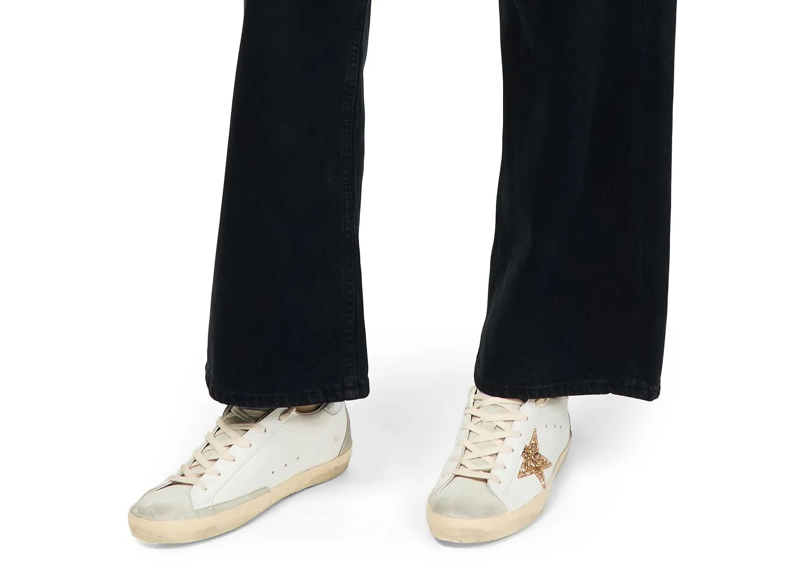 GOLDEN GOOSE SUPER-STAR WHITE ICE GRAY GOLD GLITTER (W)