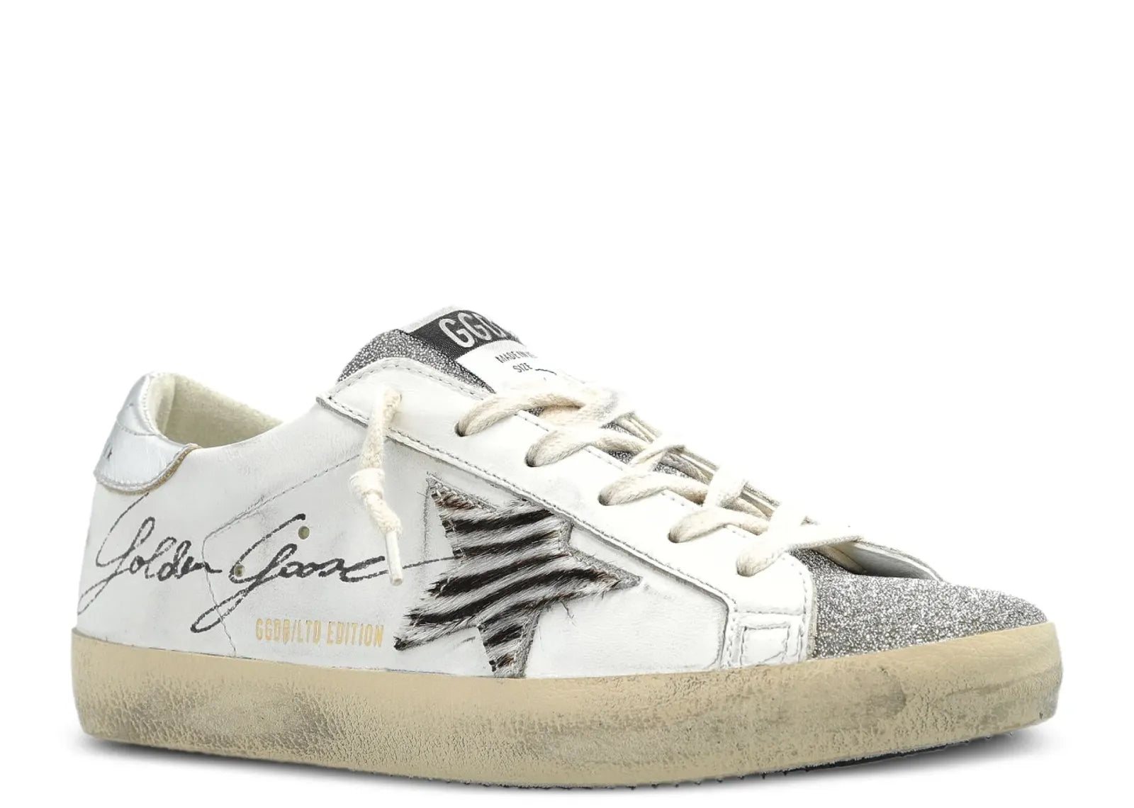 GOLDEN GOOSE SUPER-STAR WHITE LEATHER GLITTER LTD EDITION (W)