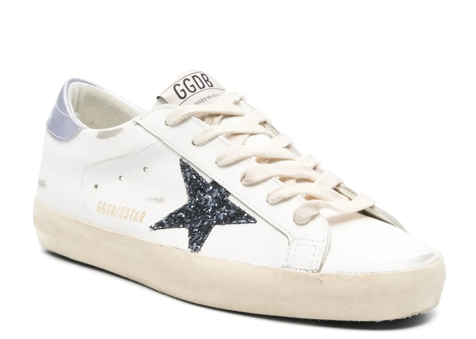 GOLDEN GOOSE SUPER-STAR WHITE LEATHER PADDED ANKLE (W)