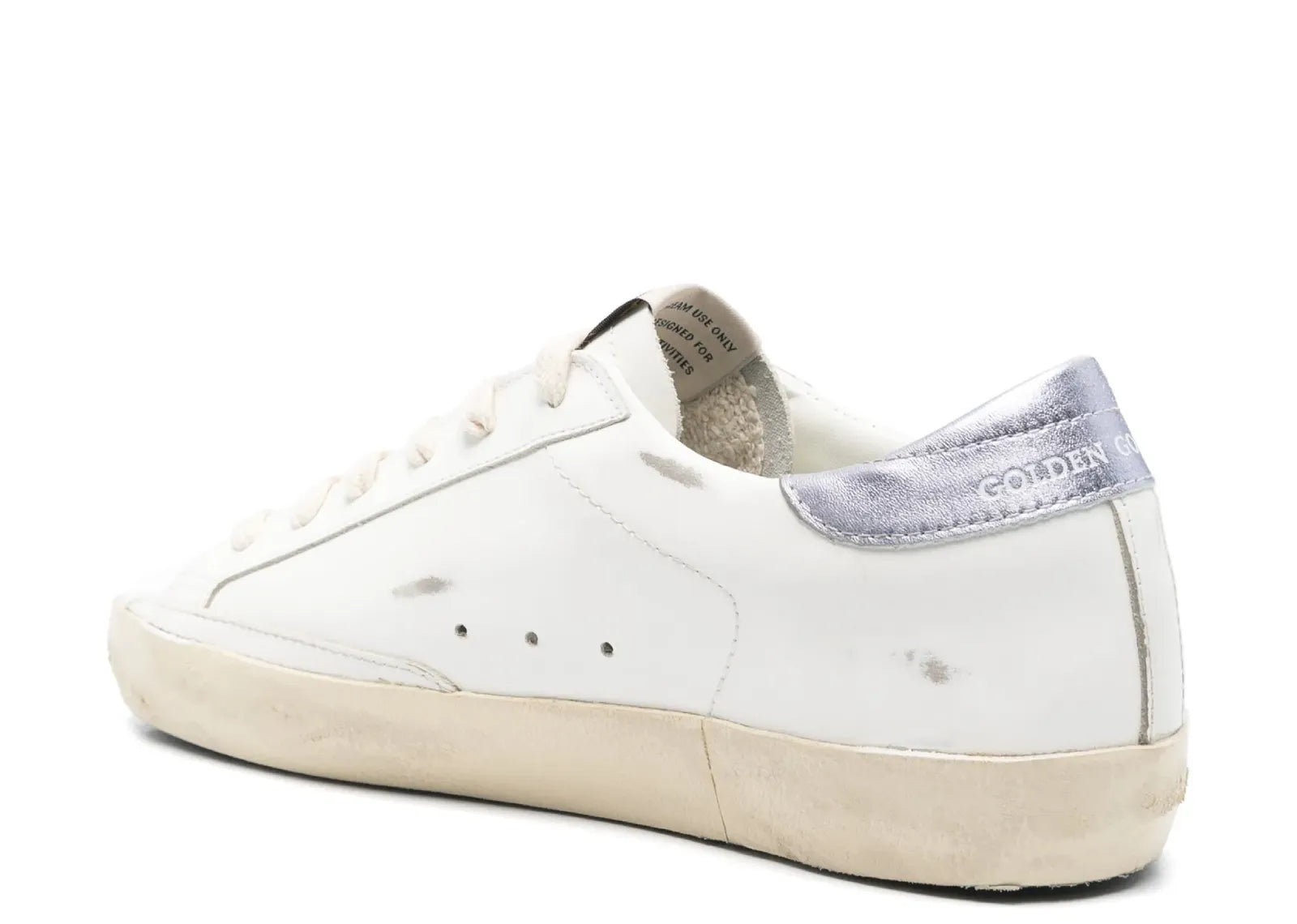 GOLDEN GOOSE SUPER-STAR WHITE LEATHER PADDED ANKLE (W)