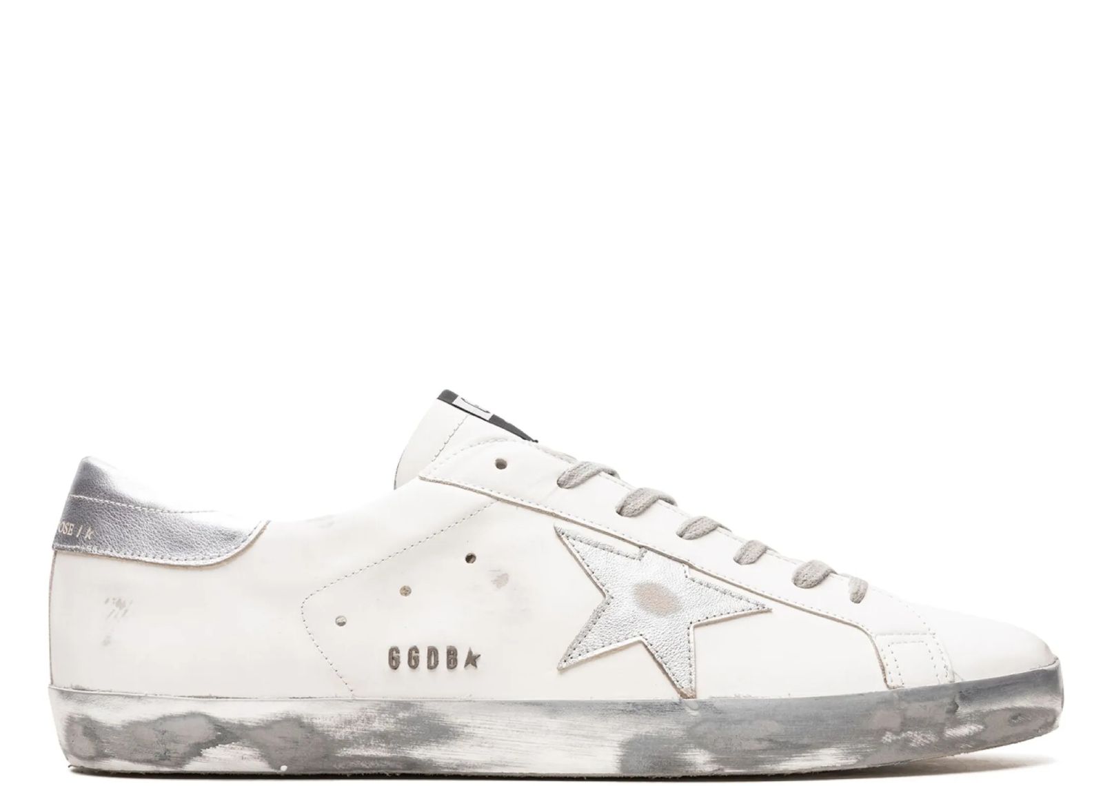 GOLDEN GOOSE SUPER-STAR WHITE SILVER GLITTER