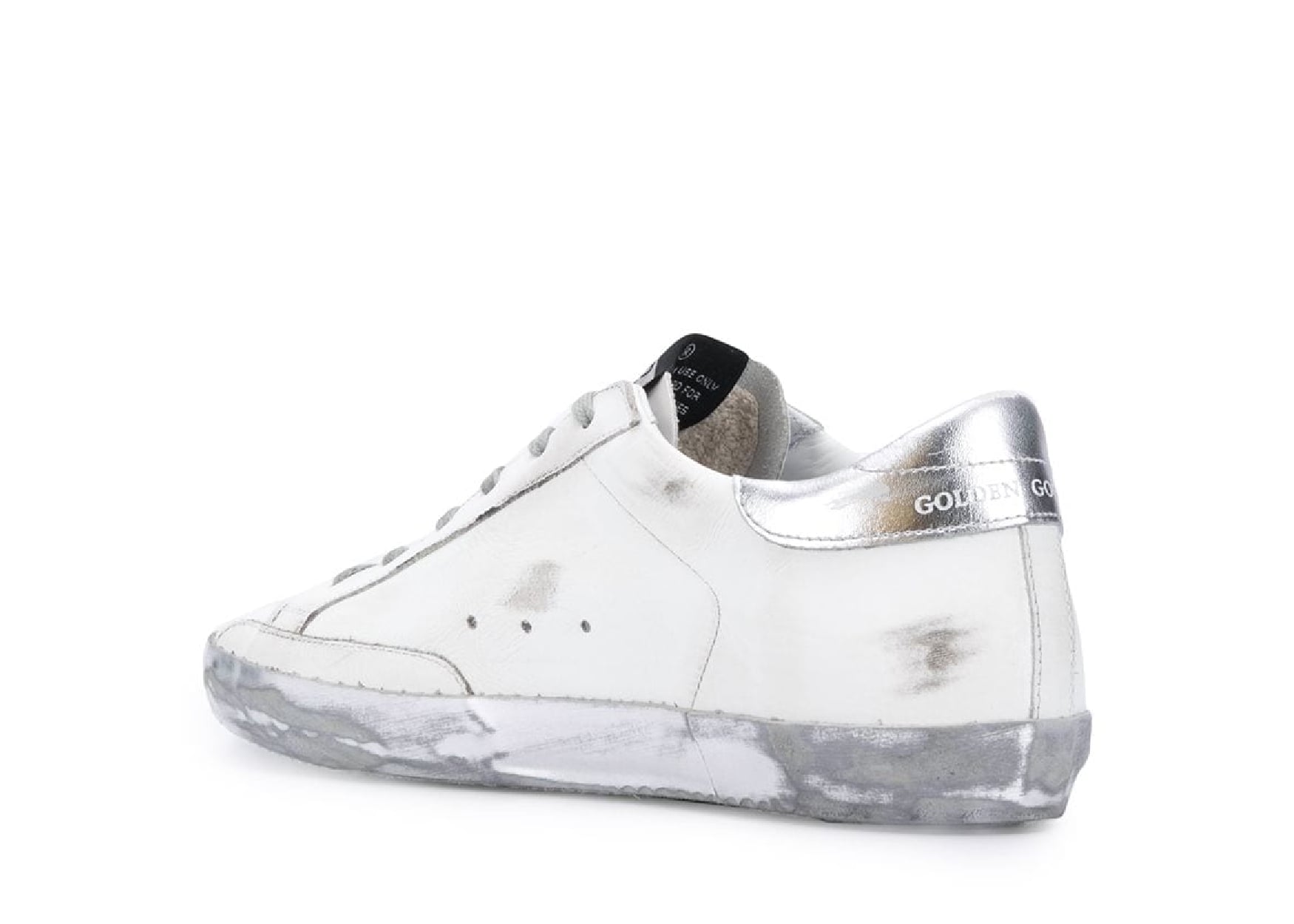 GOLDEN GOOSE SUPER-STAR WHITE SILVER SPARKLE (W)