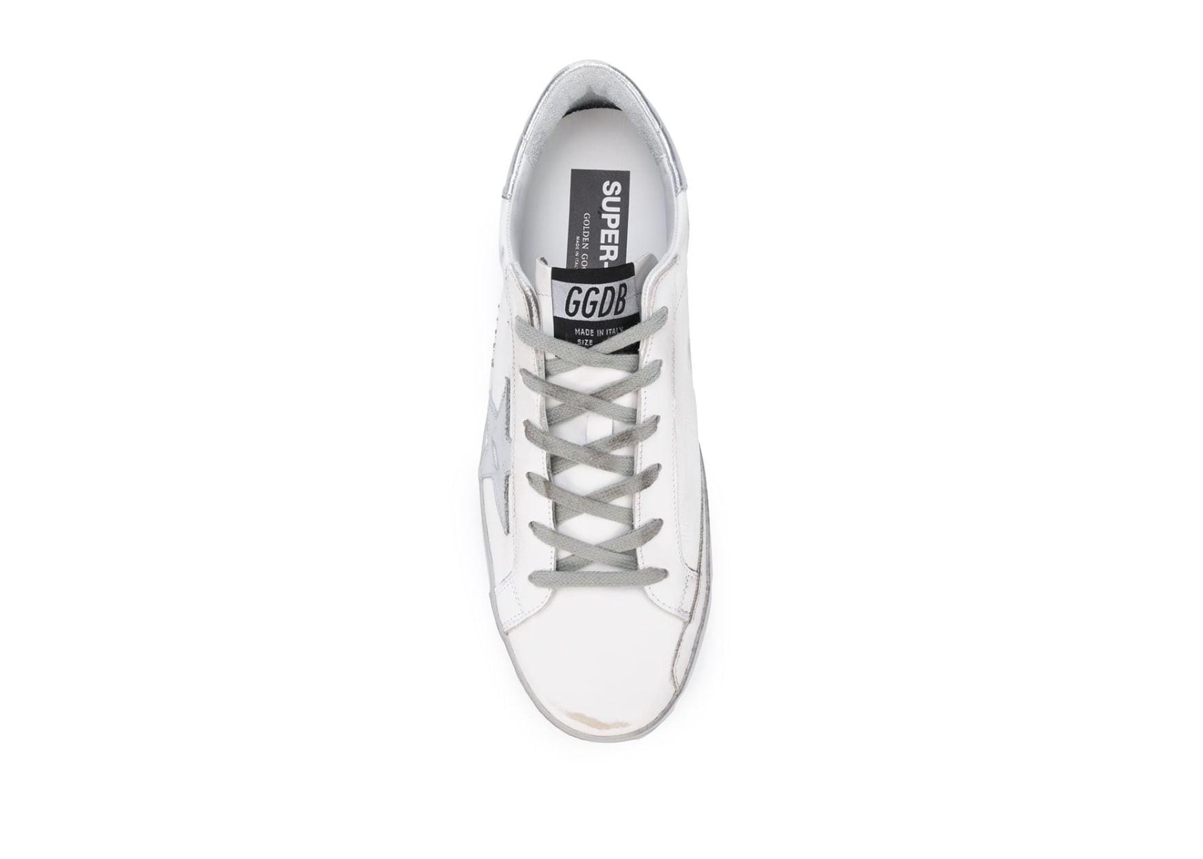 GOLDEN GOOSE SUPER-STAR WHITE SILVER SPARKLE (W)