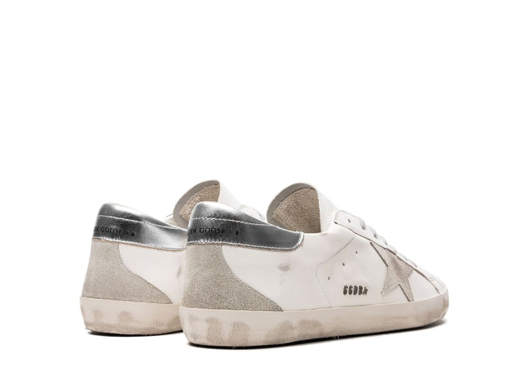 GOLDEN GOOSE SUPER-STAR WHITE SILVER