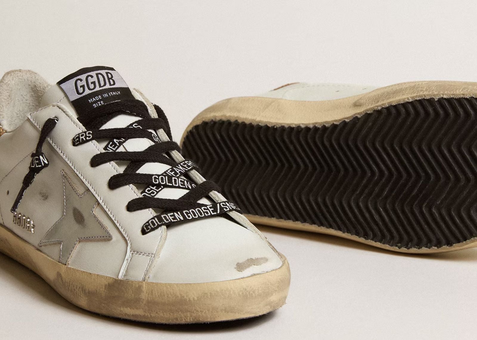 GOLDEN GOOSE SUPER-STAR WITH GLITTERY HEEL (W)