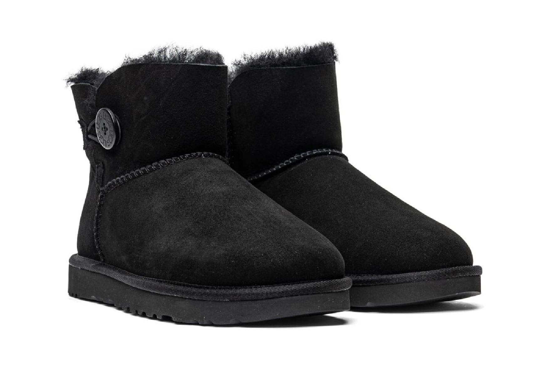 UGG MINI BAILEY BUTTON II BLACK (W)