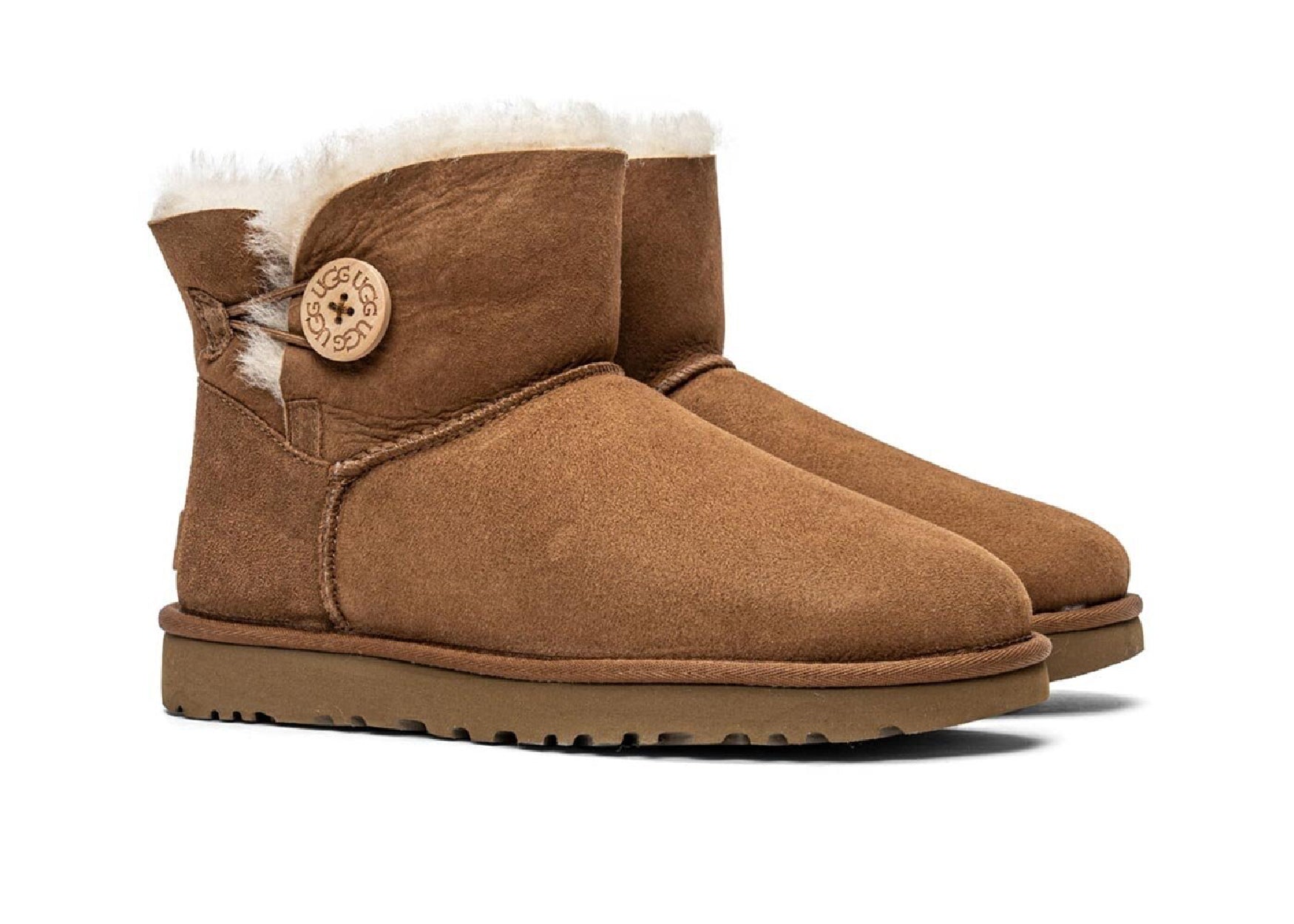 UGG MINI BAILEY BUTTON II CHESTNUT (W)